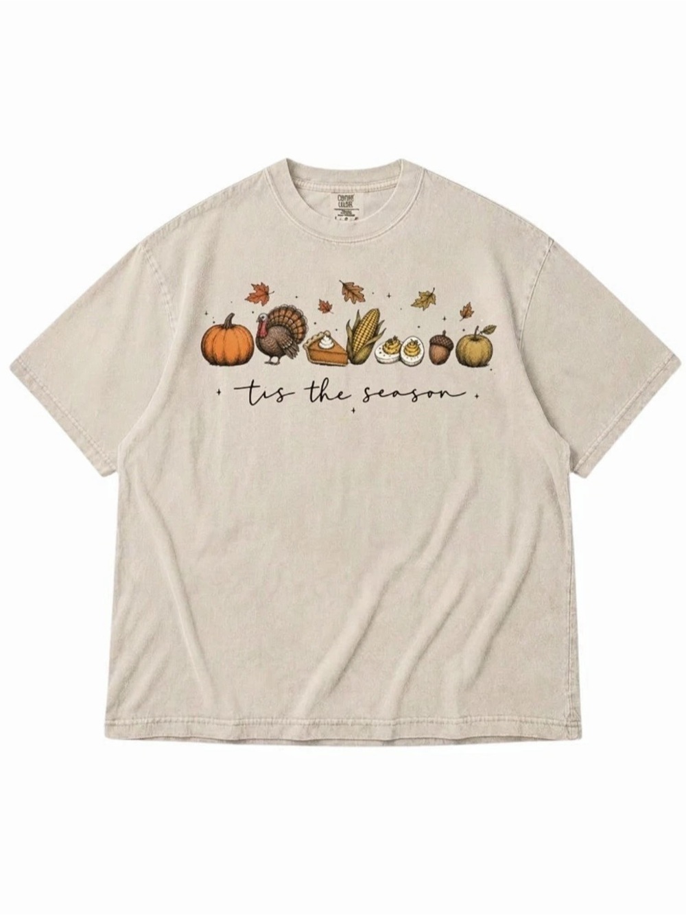 Comfort Colors Tis the Season Thanksgiving Graphic Tee - Ivory